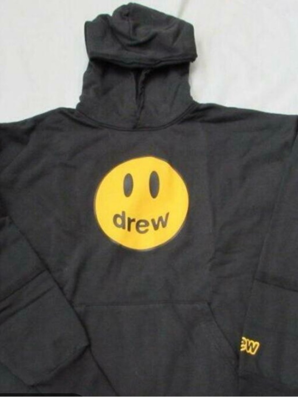 Justin Bieber drew house Black Hoodie with Yellow Smiley Chest Logo